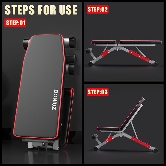 Weight Bench, Adjustable Workout Bench Press Set for Home Gym Full Body Strength Workout, Easy Assembly Foldable Training Lifting Bench, Max Load 750