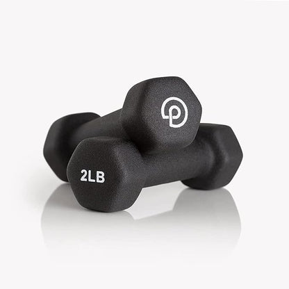 Pvolve 2lb Lightweight Neoprene Coated Dumbbell Set - Home Gym Fitness Equipment Designed For Comfart And To Fit Perfectly in the Palm of Your Hand