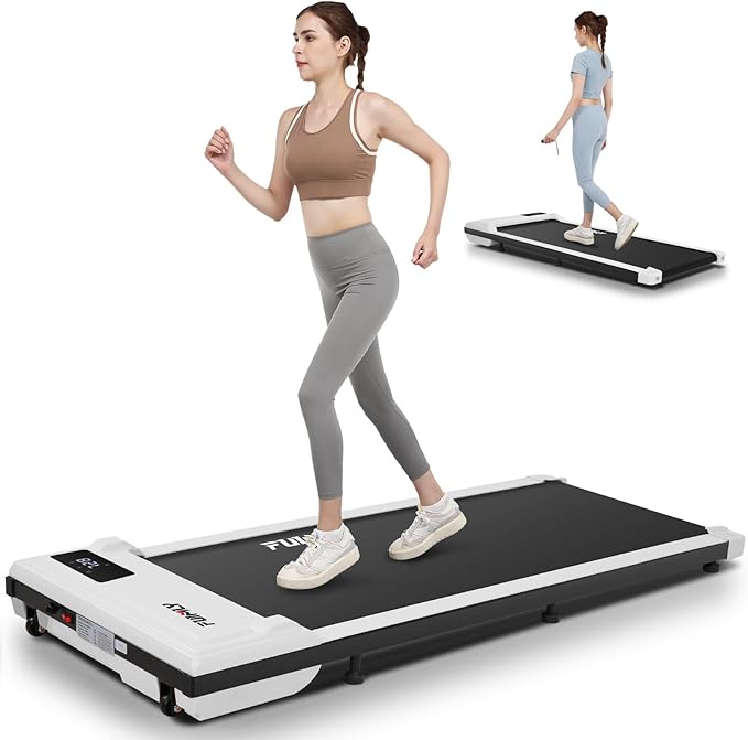 FUNMILY Walking Pad Treadmill 300 lb Capacity Under Desk Treadmill, 2.5hp Portable Treadmills for Home Office Small Running, 2 in 1 Working Walking Jogging Machine with Shock Absorption, LED Display