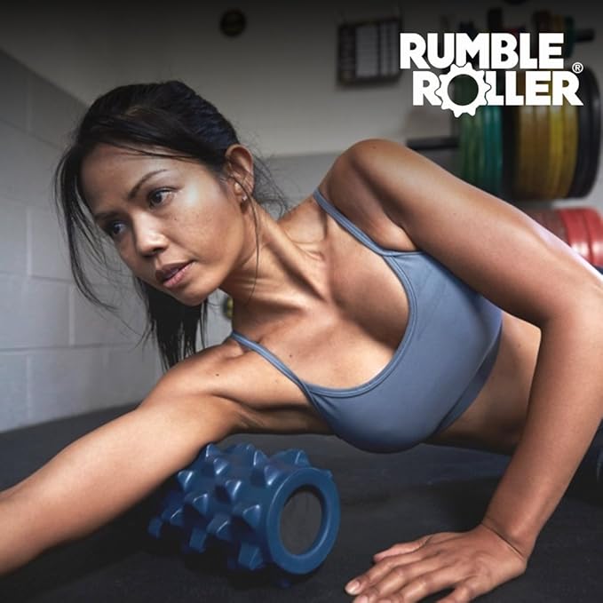 RumbleRoller Original Textured Foam Roller - Deep Tissue, Self Myofacial Release Massage Therapy Roller (RumbleRoller 12" Compact Size Original Foam Roller)