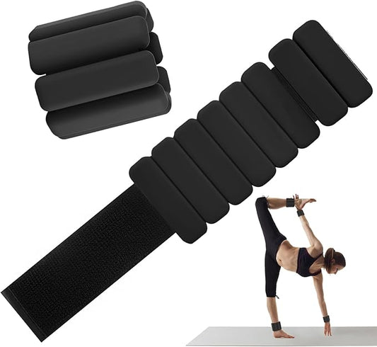 Wearable wrist weights and ankle weights ，1-2 lb. per pair， Soft touch adjustable Counterweight，ankle weights for women and man，gym Aerobic exercise, rehabilitation training, dance, swimming ，run