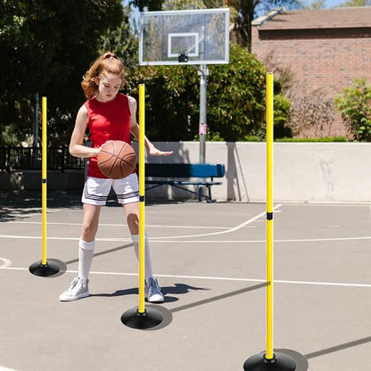 TNZMART 4.9FT Training Agility Poles Detachable Soccer Training