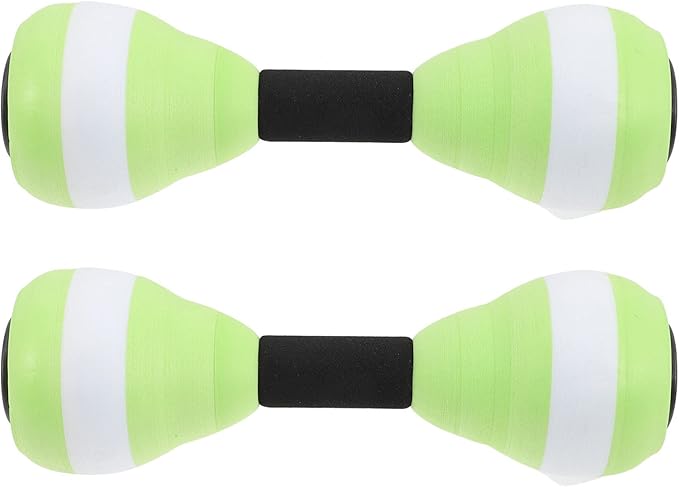 SEWACC Aquatic Exercise Dumbbells 1 Pair Water Aerobic Pool Resistance Dumbbells EVA Floating Water Dumbbell for Swimming (Green)