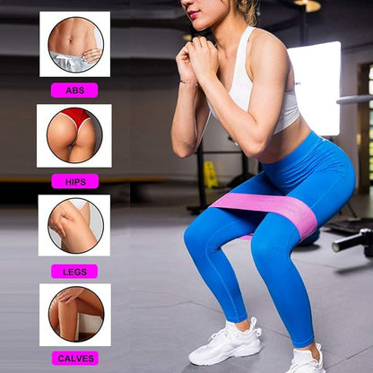 Booty Bands for Working Out Resistance Bands for Legs and Butt Fabric Resistance Exercise Bands Anti-Slip Set 3 Levels Elastic Workout Women Sports Fitness Band for Squat Glute Hip Training