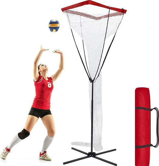 Liliful Volleyball Setter Trainer Equipment Net Volleyball Training Equipment with Sturdy Footed Base Adjustable Height Volleyball Practice Net Station for Indoor Outdoor Practice Spiking Serving