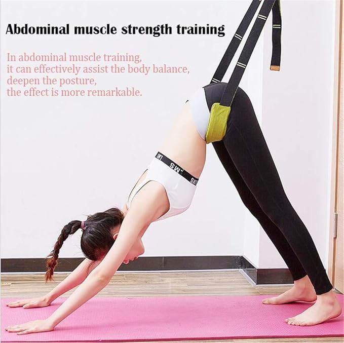 Yoga Fitness Stretching Strap, Door Flexibility Stretching Strap, Improve Leg Waist Back Flexibility Back Bend Assist Trainer, for Rehab Pilates Ballet Dance Cheerleading Splits Gymnastics