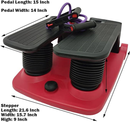 INTBUYING Twist Stepper with Resistance Bands, Home Mini Air Stair Stepper Fitness Exercise Machine for Men & Women