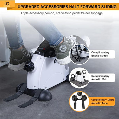 Pedal Exerciser Stationary Under Desk Mini Exercise Bike - Peddler Exerciser with LCD Display, Foot Pedal Exerciser for Seniors,Arm/Leg Exercise