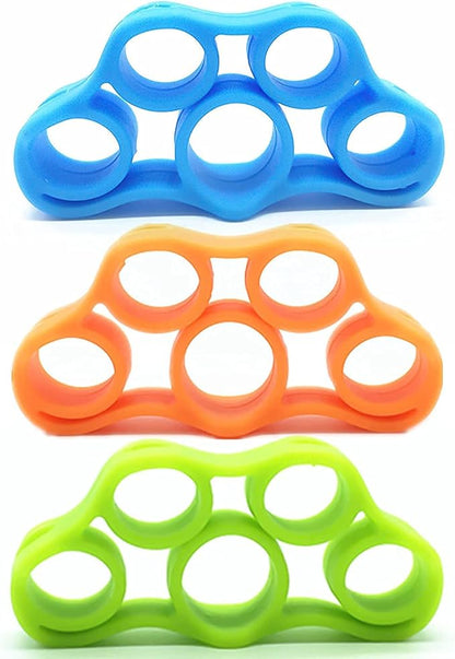 3pcs Finger Stretcher Exerciser, Hand Grip Strengthener, Hand Exerciser,Forearm Exerciser Trainer Silicone Rings for Muscle & Rehabilitation