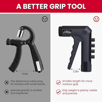 NENGNAI Hand Grip Strengthener 2 in 1, Adjustable Resistance 11-132Lbs, Forearm & Finger Strength Trainer for Musicians, Therapy, Rock Climbing