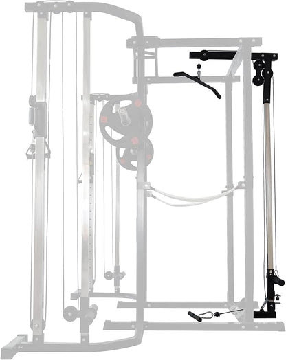 Signature Fitness Multi-Function Adjustable Power Cage with J-Hooks, Safety Straps and Optional LAT Pulldown Attachment and Cable Crossover, Multiple Styles