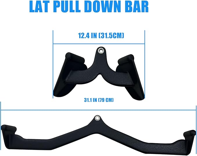 LAT Pulldown Attachments, LAT Bar Cable Machine Attachment,T-bar V-bar, LAT Pull Down Bars, Back Tricep Bar Strength Training Handle for Home Gym Fitness (Style 02)