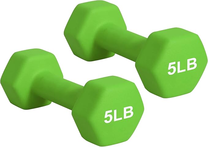 Dumbbell Hand Weight Pairs – Neoprene Dumbbell Exercise & Fitness For Home Gym Equipment and Adjustable Dumbbell Sets–Non-Slip, Color Coded Hex Shaped Free Weights For Women,Men 2LB 3LB 5LB 8LB 10LB Pounds