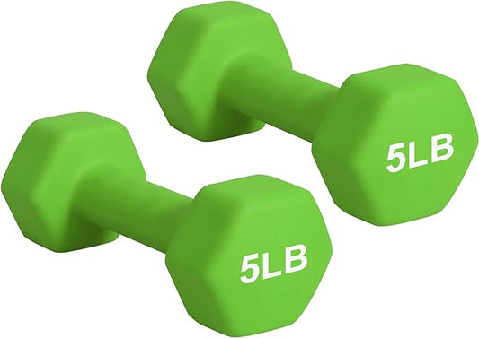 Dumbbell Hand Weight Pairs – Neoprene Dumbbell Exercise & Fitness For Home Gym Equipment and Adjustable Dumbbell Sets–Non-Slip, Color Coded Hex Shaped Free Weights For Women,Men 2LB 3LB 5LB 8LB 10LB Pounds