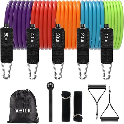 VEICK Resistance Bands, Exercise Bands, Workout Bands, Resistance Bands for Working Out with Handles for Men and Women, Exercising Bands for Fitness Weights Work Out at Home