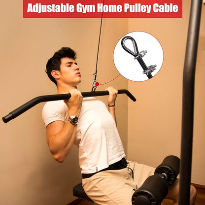 Fitness Pulley Cable 196 Inch, Adjustable Home Gym Cable Pulley System Replacement Fitness Cable for Pulley Machine Accessories, Thick 5mm Heavy Duty Pulley Cable for Home Gym