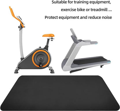 Exercise Equipment Mat - Treadmill Mat, Stationary Bike Mat, Exercise Mat, Gym Equipment Waterproof Mat, Jump Rope Mat Use On Hardwood Floors and Carpet Protection (Small - 47.3" x 23.6")