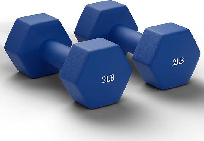 Dumbbells Set of 2 Hex Rubber Encased Dumbbells, Weights Dumbbells Set with Metal Handle for Exercise and Fitness