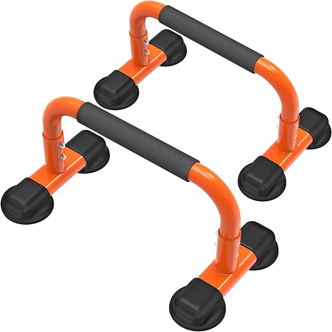 Dolibest Push Up Bar, 9.6'' High Parallettes Bars with Full-Cover Foam Handles, Stable Calisthenics Equipment, Suitable for Handstand, L-Sit, Dip Bar, Strength Training for Indoor Outdoor Use（660LB）