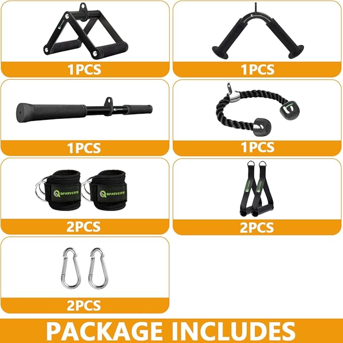 Cable Machine Attachment Set LAT Pulldown Attachments Weight Machine Accessories for Home Gym