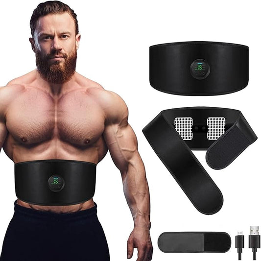 EMS Muscle Stimulator,Ab Machine,Abdominal Toning Belt Workout Portable Ab Stimulator Home Office Fitness Workout Equipment for Abdomen