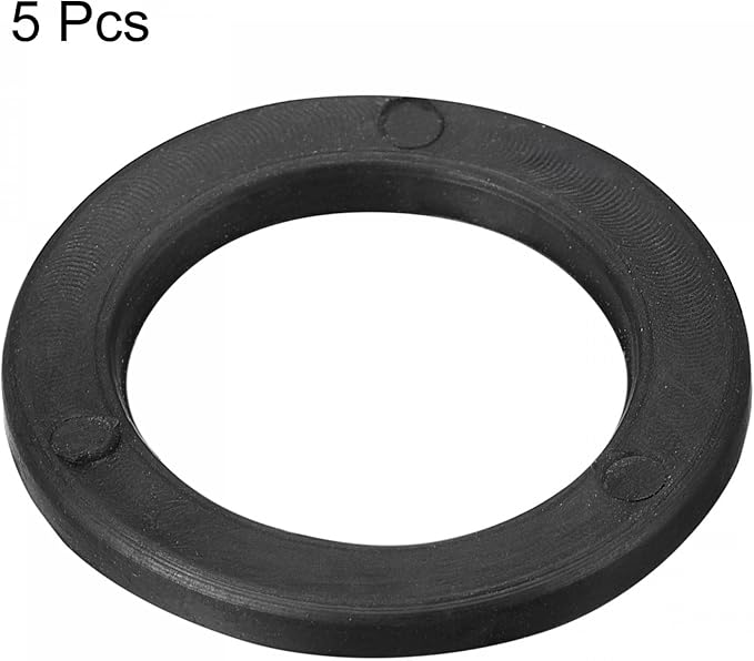 uxcell Dumbbell Washer, 5Pcs 25mm x 35mm x 3mm Flat Rubber Washers for Barbell Dumbbell Black