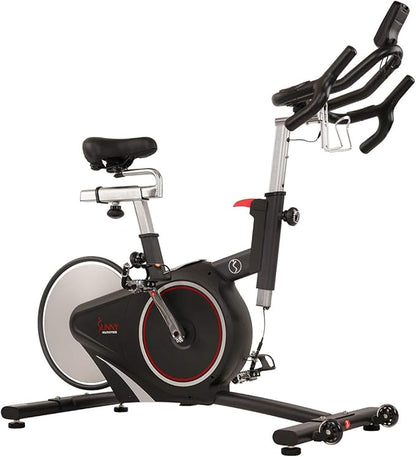 Sunny Health & Fitness Magnetic Rear Belt Drive Indoor Cycling Exercise Bike with RPM Cadence Sensor - SF-B1709, Black