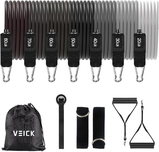 VEICK Resistance Bands, Exercise Bands, Workout Bands, Resistance Bands for Working Out with Handles for Men and Women, Exercising Bands for Fitness Weights Work Out at Home