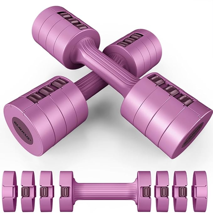 Adjustable Weight Dumbbells Set- A Pair 4lb 6lb 8lb 10lb (2lb-5lb Each) Free Weights Set for Women at Home Gym Equipment Workouts Strength Training for Teens