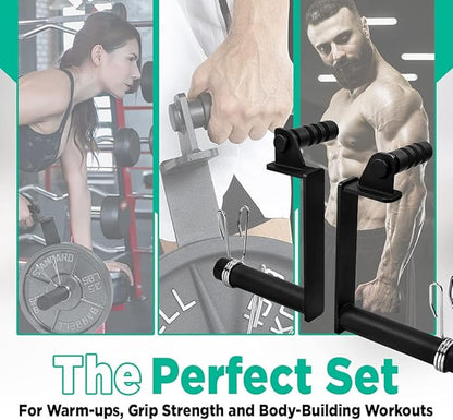 LoGest Farmer Walk Handles - Set of 2 Farmers Carry Handles with Clip Collars - Portable Exercise Equipment Targets Glutes Calves Quads and More Improve Grip Strength Ideal for Body Building Workouts