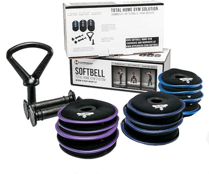 HYPERWEAR SoftBell 3 in 1 Kettlebell/Dumbbell Weight Combo 3-20lbs Dumbbell 5-30lbs Kettlebell)