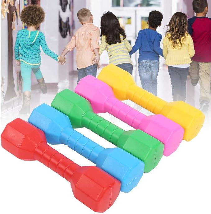 Kids Plastic Hand Dumbbells,plplaaoo 10Pcs/Set Dumbbells for Children, Home Gym Exercise Barbell, Children Exercise Fitness Sport Toy Gift