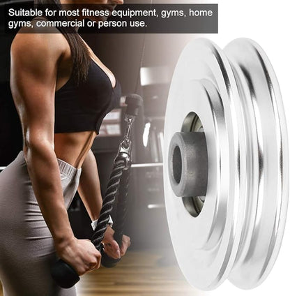 Heavy Duty Groove Wheel Fitness Equipment Accessories Stainless Steel Swivel Pulley Pulley Strength Training, Aluminium Alloy Pulley, for Gym Accessories Home(70mm Diameter)