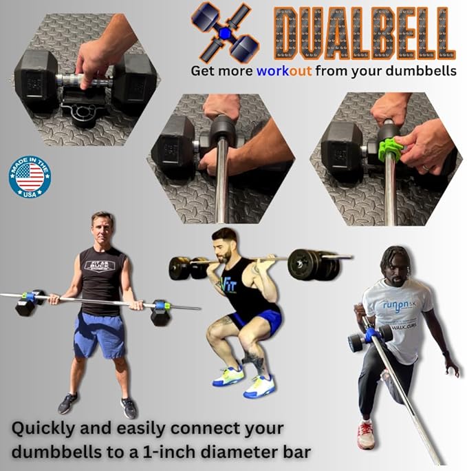 Dumbbell Barbell Converter - 1" Standard Bars, Up to 100lb Capacity - Dumbbell Converter Home Gym Equipment, Versatile Weight Lifting Set, Suitable for Men and Women