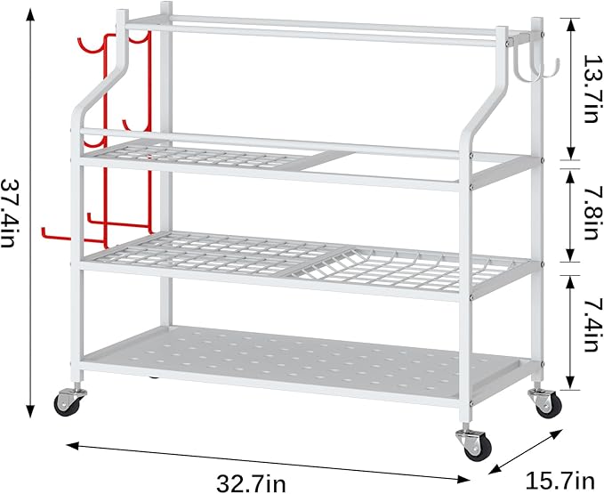 VILAWLENCE Yoga Mat Storage Rack Cart,Home Gym Multifunctional Removable Rack for Dumbbells Kettlebells Rope,Large Capacity Organizer Storage Cart for Home Exercise Equipment