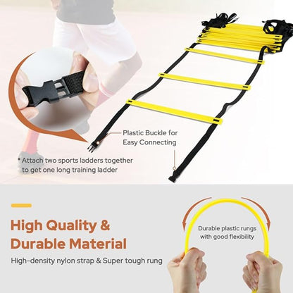 GHB Pro Agility Ladder Agility Training Ladder Speed 12 Rung 20ft with