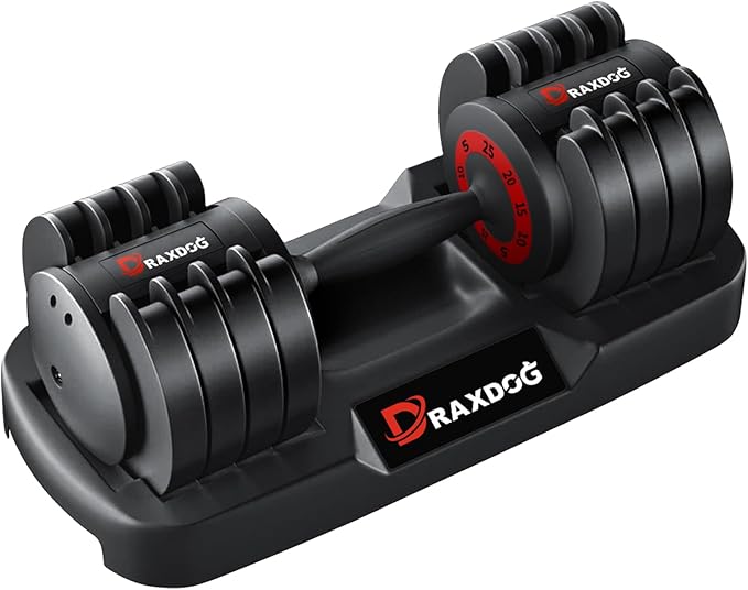 Adjustable Dumbbell 25LB/55LB, Free Weights Dumbbells Set, Free Weights Dumbbells Set, Weights Set for Home Gym Fitness Strength Training QS