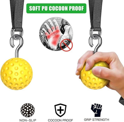 SELEWARE Pull Up Ball Grip, Non-Slip Rock Climbing Holds Pull Up Power Ball for Strength Training Attachment, Neutral Grip Pull Up Handles for Chin Up Bar, Kettlebell, Barbell Home Gym Workout