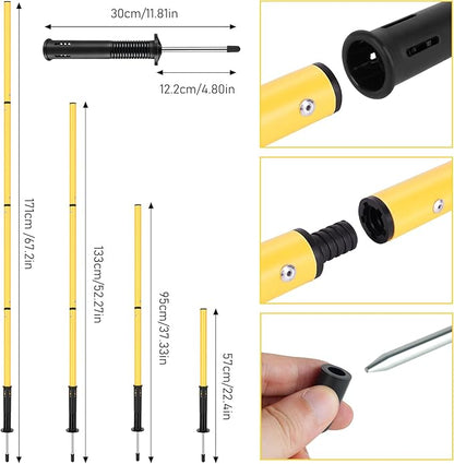 Soccer Agility Training Equipment: 6 Soccer Agility Poles, 20ft Agility Ladder, 10 Soccer Cones, 1 Jump Rope. Soccer Training Poles for Speed Training, Agility Training