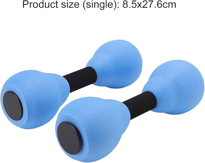 CHICIRIS Aquatic Dumbbells, 2 Pieces EVA Foam Water Dumbbells for Water Aerobics Lightweight Pool Exercise Equipment for Women Men Aqua Fitness Weight Loss (Blue)