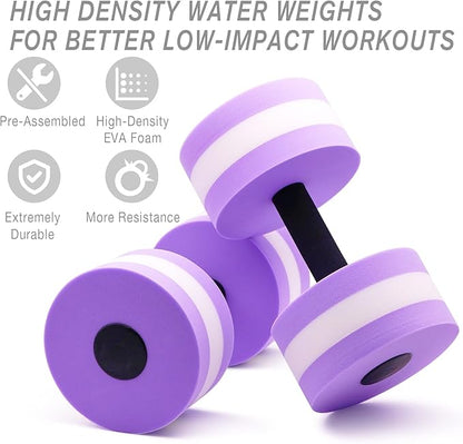 NEAGLORY 5 Pieces Water Aerobics Set Aquatic Exercise Set Pool Fitness Equipment Foam Water Dumbbell, Swim Kickboard, Pull Buoy, Aquatic Swim Belt for Water Exercise