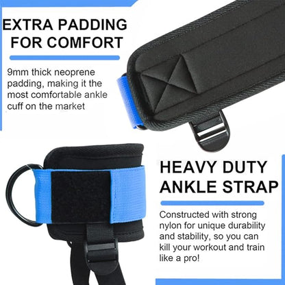 Ankle Strap for Cable Machine,Adjustable Cable Attachments for Gym,Ankle Strap Kickbacks with Fixed Rope,Ankle Straps Accessories for Glute & Leg Workouts fit, Workout Essentials Women Men- Pair