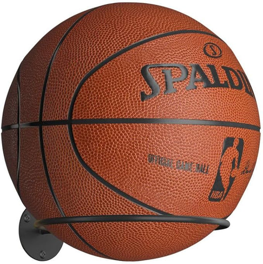 WUC Basketball Holder Wall Mount, Sports Room Decor Ball Storage Rack for Balls, Boys Room Accessories for Basketball, Soccer Ball, Volleyball, Football, Rugby