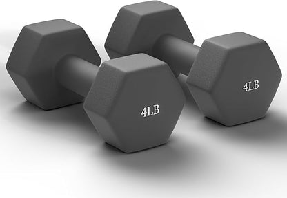 Dumbbells Set of 2 Hex Rubber Encased Dumbbells, Weights Dumbbells Set with Metal Handle for Exercise and Fitness