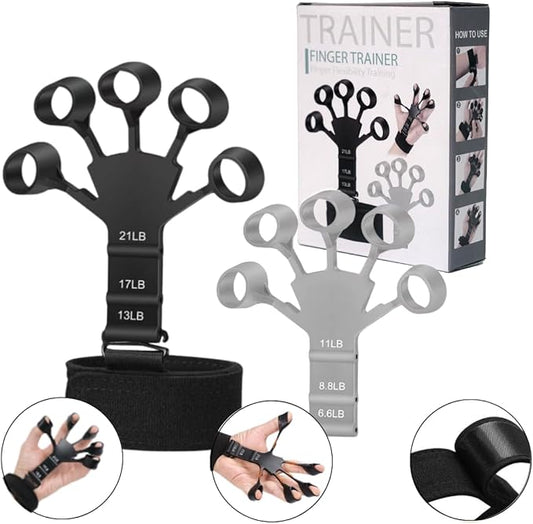 Black Gripster Forearm Trainer, Finger Exerciser, and Hand Grip Strengthener - Hand Exercisers for Strength, Finger Strengthener, Grip Strength Trainer for Enhanced Grip - vein trainer - the gripster - 3 PCS - SevenSevenSeven