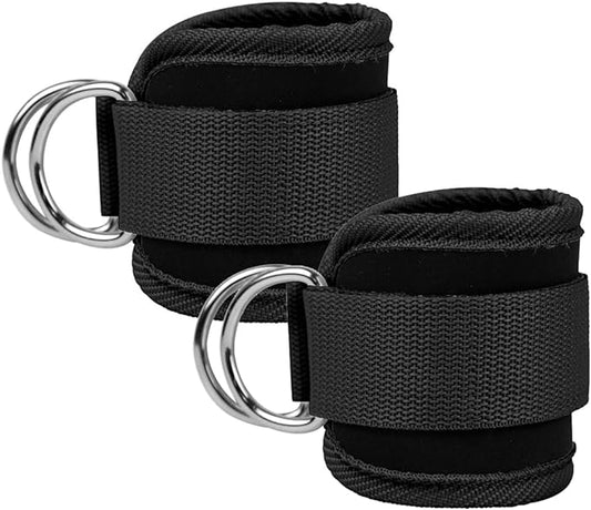 Ankle Straps Ankle Resistance Bands Wrist Cuffs Padded Straps Adjustable Fitness Glute Kickback D-Ring for Cable Machine Gym Foot Leg Training Brace Support 1 Pair