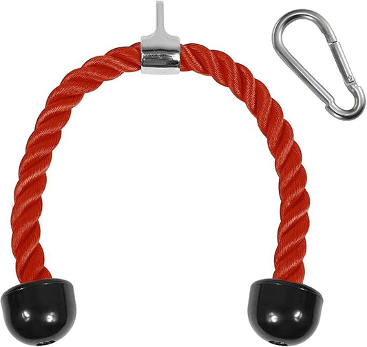 Yes4All Deluxe Tricep Rope Cable Attachment, 27 & 36 inch with 4 Colors, Exercise Machine Attachments Pulley System Gym Pull Down Rope with Carabiner