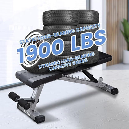 Adjustable Weight Bench Professional Utility Heavy Duty Workout Bench Incline Decline Flat Multi-Purpose Bench Press