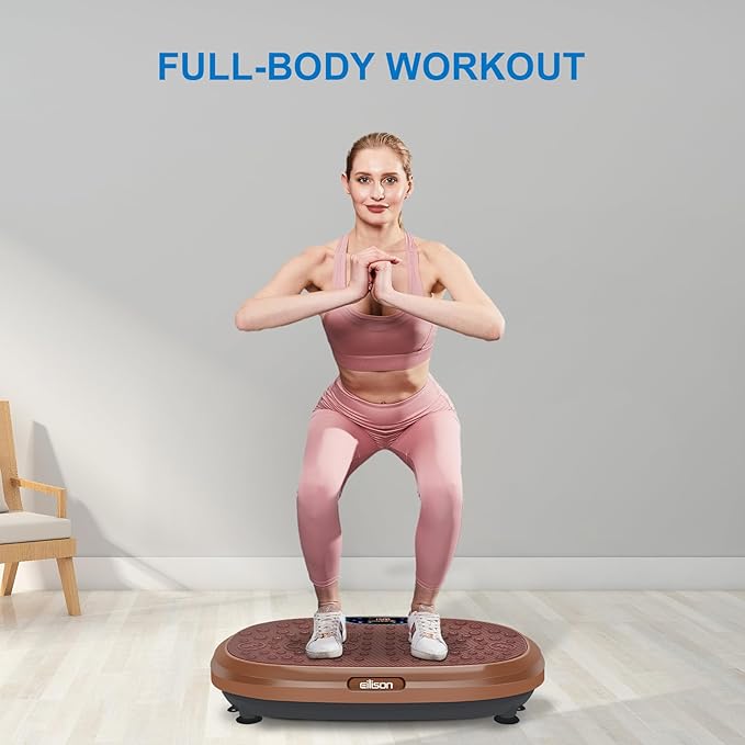 EILISON FitMax 3D XL Vibration Plate Exercise Machine - Whole Body Workout Vibration Platform w/Loop Bands - Lymphatic Drainage Machine for Weight Loss, Shaping, Wellness, Recovery