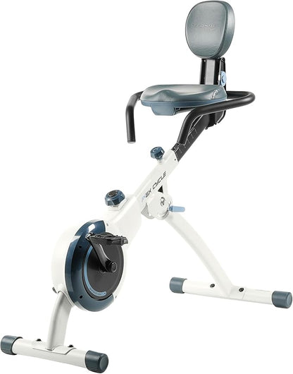 WONDER CORE Flex Cycle: 4-in-1 Stationary Exercise Bike, Folding Upright Recumbent Exercise Bike, Magnetic Resistance Indoor Cycling Bike, Workout Bike for Home, 260 Lbs Weight Capacity (White)